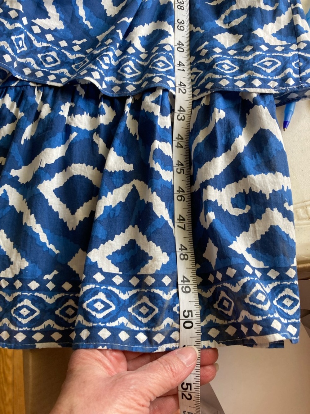 Caroline Constas Blue and White Floral Lace-Trim Dress - Picture 11 of 12